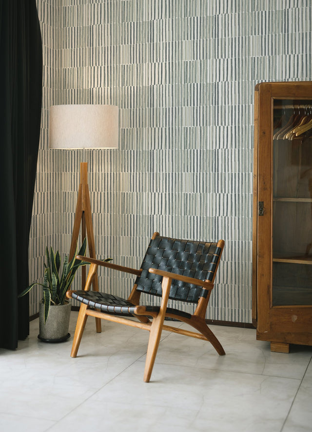 Sabah Slate Stripe Wallpaper with Modern Geometric Stripe Pattern - A-Street Prints 4014-26415