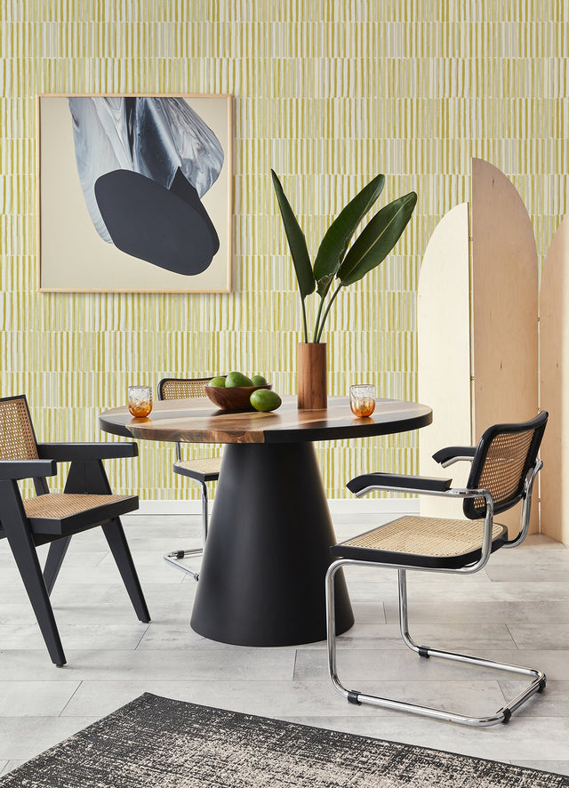 Sabah Yellow Stripe Wallpaper with Modern Geometric Stripe Pattern - A-Street Prints 4014-26416