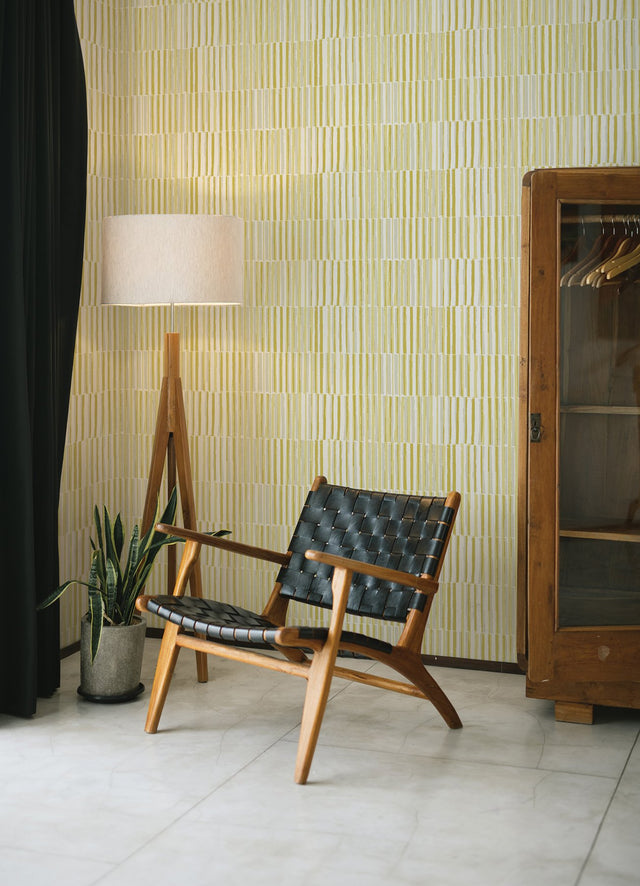 Sabah Yellow Stripe Wallpaper with Modern Geometric Stripe Pattern - A-Street Prints 4014-26416