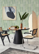 Sabah Green Stripe Wallpaper with Modern Geometric Stripe Pattern - A-Street Prints 4014-26417