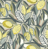 Meyer Chartreuse Citrus Wallpaper with Botanical Bohemian Pattern - A-Street Prints 4014-26418