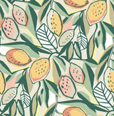 Meyer Peach Citrus Wallpaper with Botanical Bohemian Pattern - A-Street Prints 4014-26419