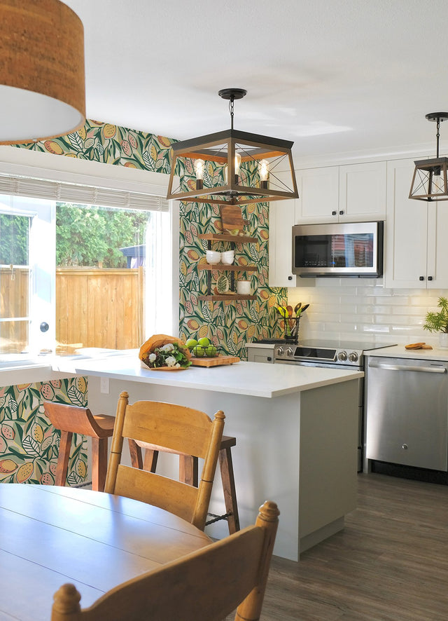 Meyer Peach Citrus Wallpaper with Botanical Bohemian Pattern - A-Street Prints 4014-26419