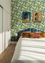 Meyer Yellow Citrus Wallpaper with Bohemian Botanical Motif - A-Street Prints 4014-26420