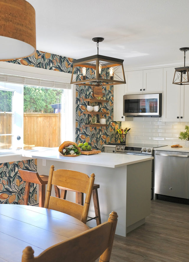 Meyer Teal Citrus Wallpaper with Bohemian Botanical Motif - A-Street Prints 4014-26421