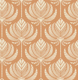 Palmier Orange Lotus Fan Wallpaper with Bohemian Botanical Pattern - A-Street Prints 4014-26423