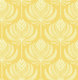 Palmier Yellow Lotus Fan Wallpaper with Botanical Bohemian Pattern - A-Street Prints 4014-26427