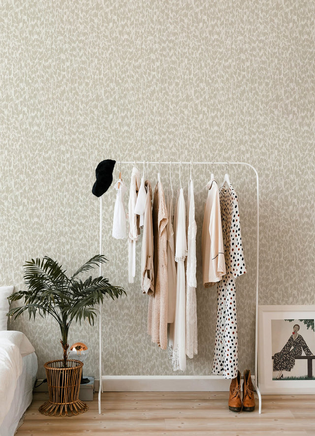 Flavia Light Grey Animal Print Wallpaper with Faux Effects Bohemian Style - Brewster 4014-26428