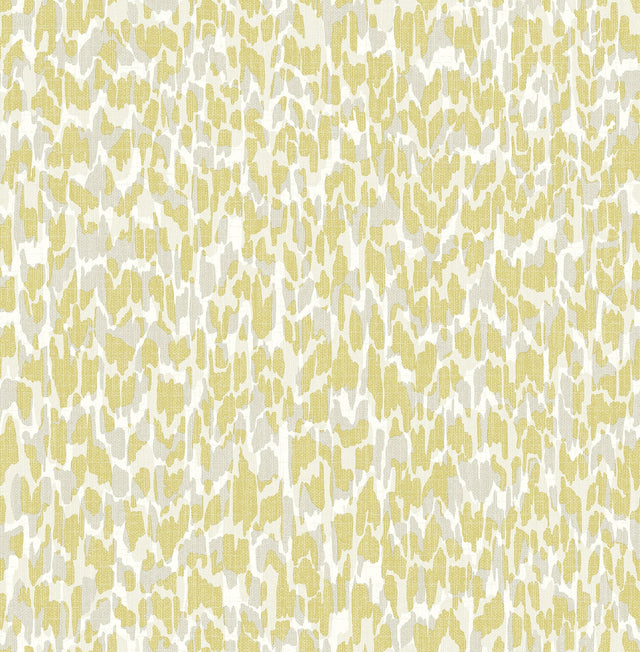 Flavia Yellow Animal Print Wallpaper with Faux Effects Bohemian Pattern - Brewster 4014-26429