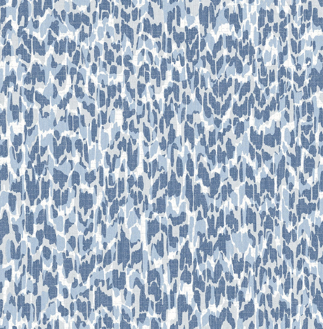 Flavia Blue Animal Print Wallpaper with Bohemian Faux Effects Pattern - Brewster 4014-26431