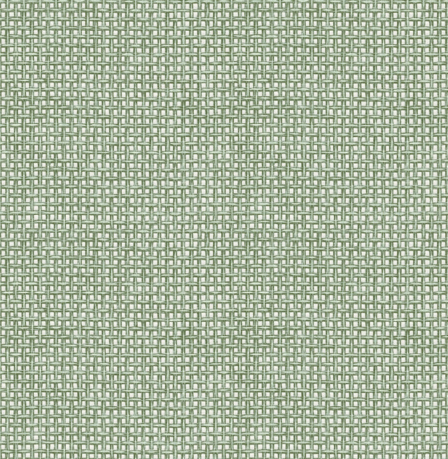 Zia Green Basketweave Wallpaper with Faux Grasscloth Graphic Weave - A-Street Prints 4014-26438