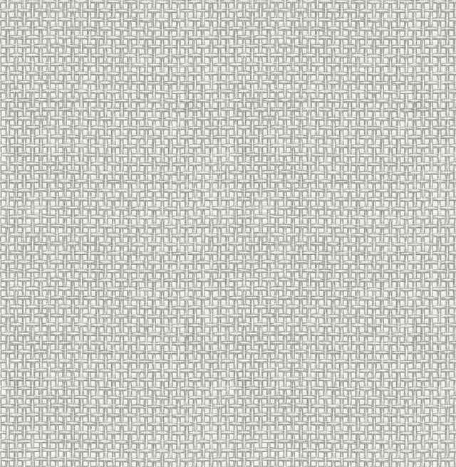 Zia Grey Basketweave Faux Grasscloth Wallpaper with Coastal Graphics Motif - A-Street Prints 4014-26440