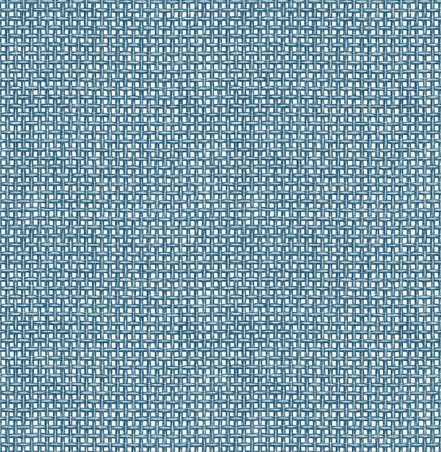 Zia Blue Basketweave Wallpaper with Coastal Faux Grasscloth Pattern - A-Street Prints 4014-26442
