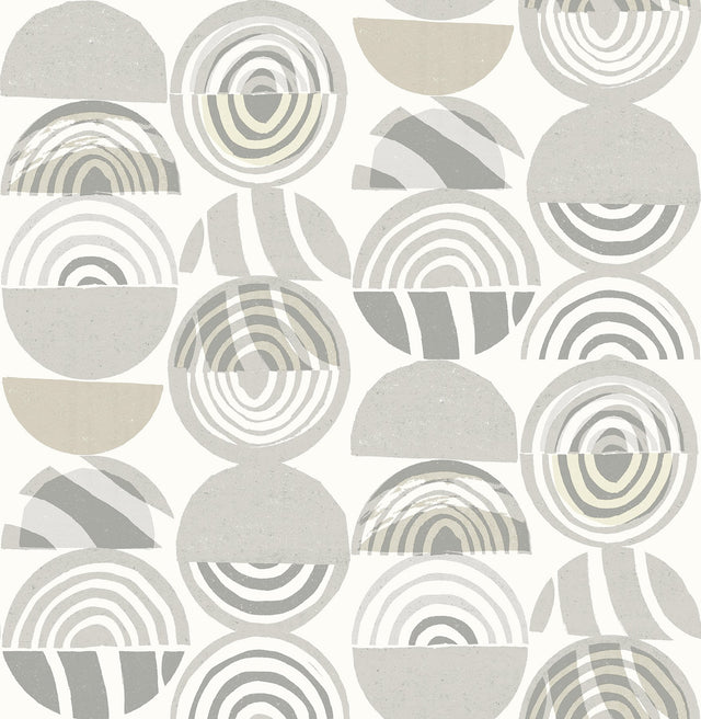Mage Light Grey Mod Geometric Wallpaper with Bohemian Geometrics Pattern - A-Street Prints 4014-26444