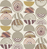 Mage Plum Mod Geometric Wallpaper in Plum with Bohemian Geometric Pattern - Brewster 4014-26445