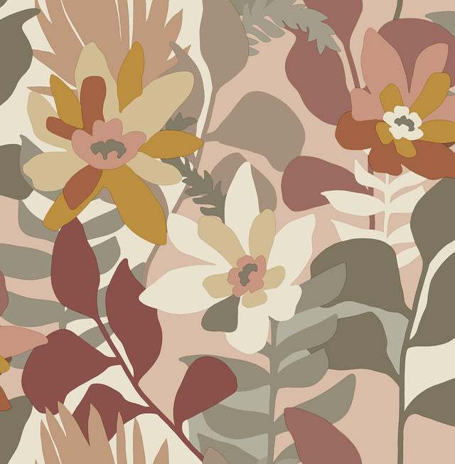 Koko Rose Floral Wallpaper with Bohemian Botanical Motif - A-Street Prints 4014-26455
