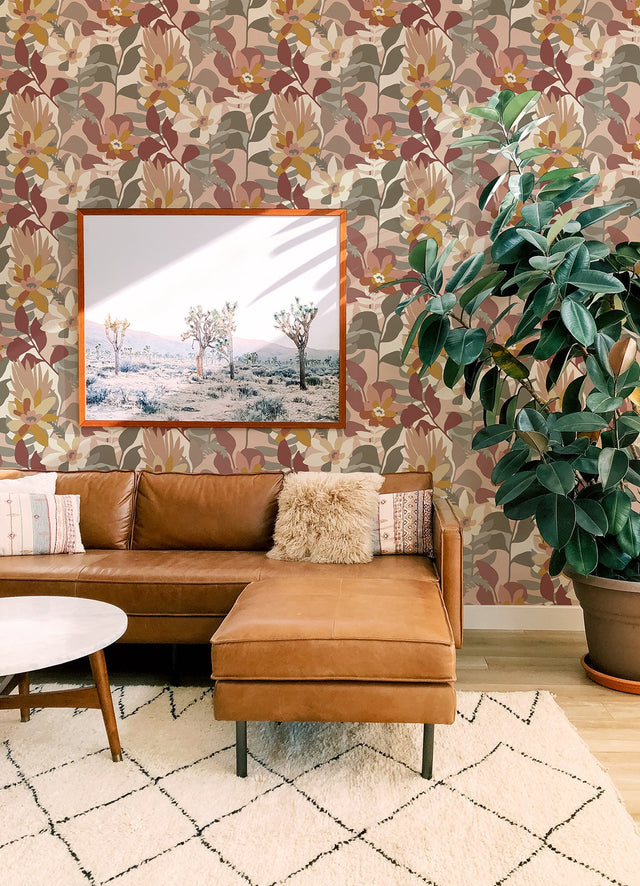 Koko Rose Floral Wallpaper with Bohemian Botanical Motif - A-Street Prints 4014-26455