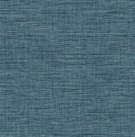 Exhale Denim Texture Wallpaper by A-Street Prints - FD26460, Non Woven Faux Grasscloth Unpasted Sidewall in Rich Blue