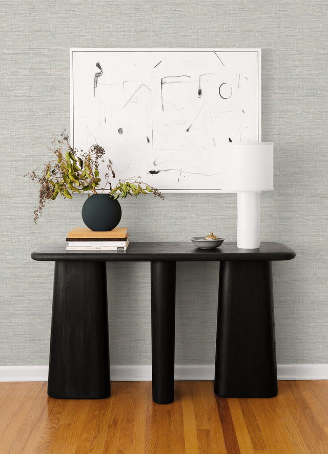 Exhale Light Blue Texture Wallpaper with Faux Grasscloth Graphic Pattern - A-Street Prints 4014-26461