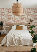 Aida Pink Potted Plant Wallpaper with Botanical Bohemian Motif - 4014-87556