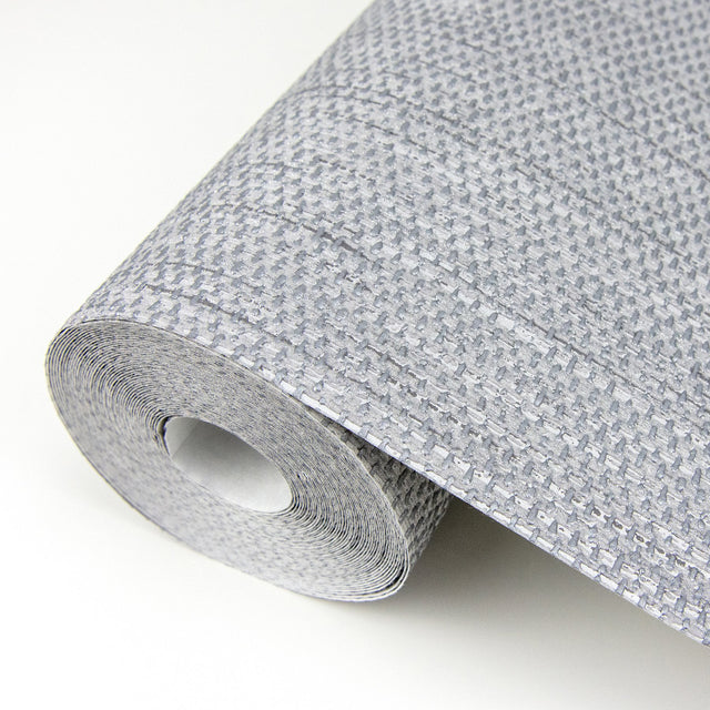Cahaya Silver Woven Wallpaper with Glitter Modern Fabric & Woven Texture - Advantage 4015-3443-28