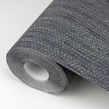 Cahaya Black Woven Wallpaper with Fabric & Woven Textures Pattern, Modern Graphics Style - Advantage 4015-3443-35