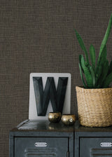 Seaton Black Linen Texture Textured Wallpaper - Advantage 4015-36976-8