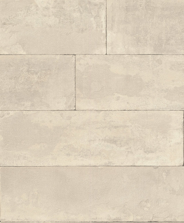 Lanier Neutral Stone Plank Textured Wallpaper with Industrial Graphic Stone Motif - Advantage 4015-426014