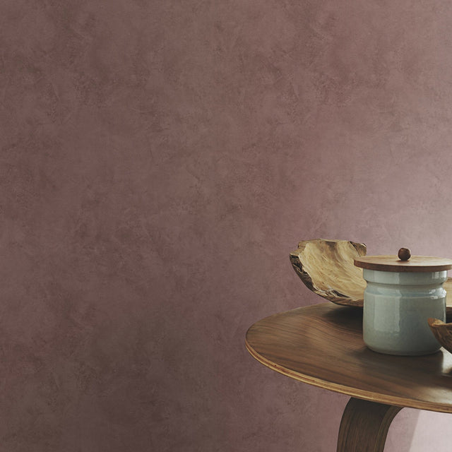Escher Oxblood Plaster Wallpaper with Distressed Texture - Advantage 4015-426199