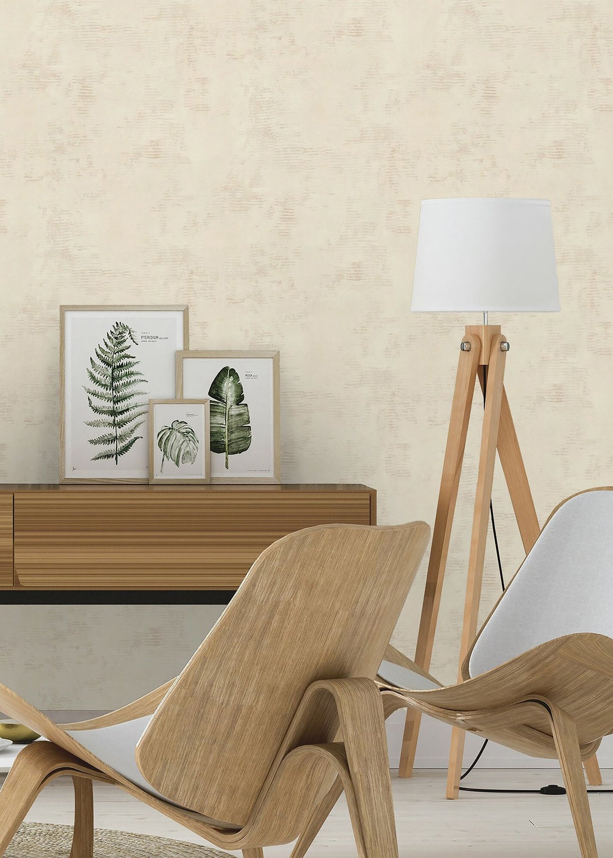 Osborn Cream Distressed Texture Wallpaper with Modern Graphic Motif - Advantage 4015-426359
