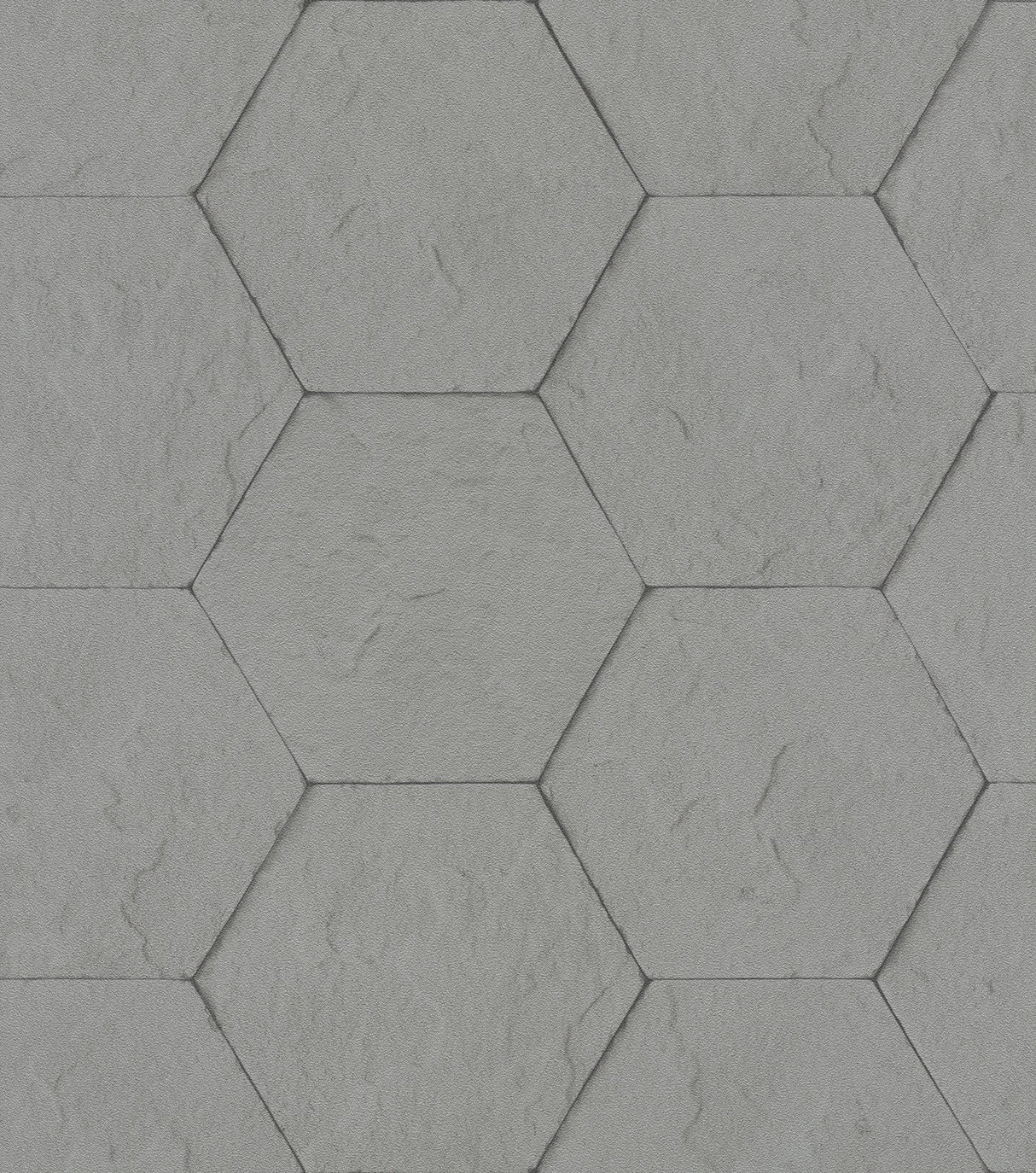 Bascom Dark Grey Stone Hexagon Textured Wallpaper with Modern Graphic Stone Motif - 4015-427127