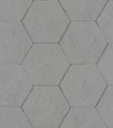 Bascom Dark Grey Stone Hexagon Textured Wallpaper with Modern Graphic Stone Motif - 4015-427127