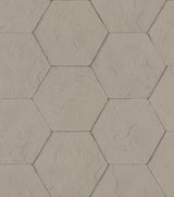 Bascom Light Grey Stone Hexagon Wallpaper with Modern Graphic Tile Motif - Advantage 4015-427134