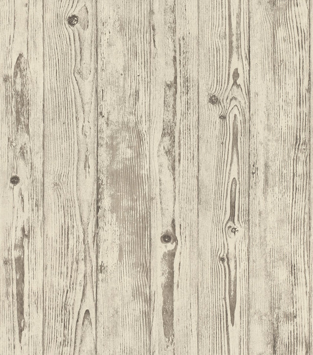 Albright Ivory Weathered Oak Panels Wallpaper with Traditional Wood Panel Motif - Advantage 4015-427318