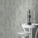 Albright Light Blue Weathered Oak Panels Wallpaper with Wood Panel Motif - Advantage 4015-427332