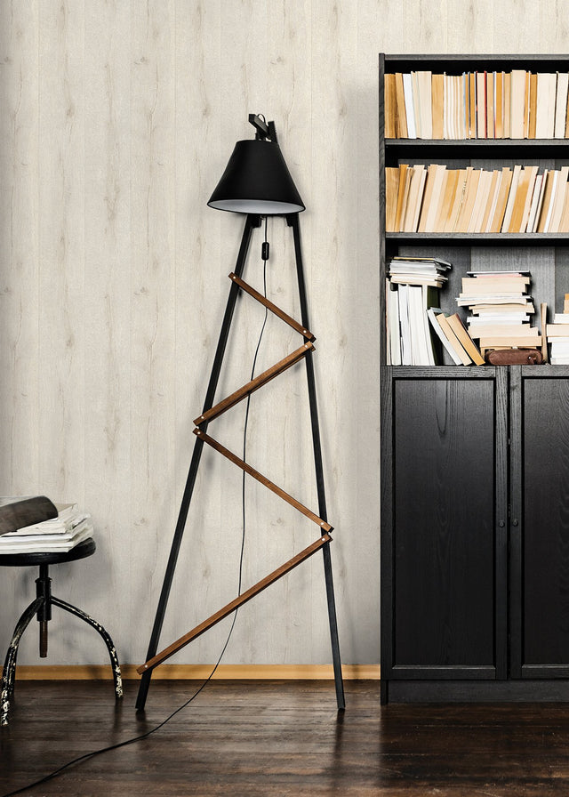 Appalacian Cream Wood Planks Wallpaper with Textured Wood Plank Motif - Advantage 4015-514407