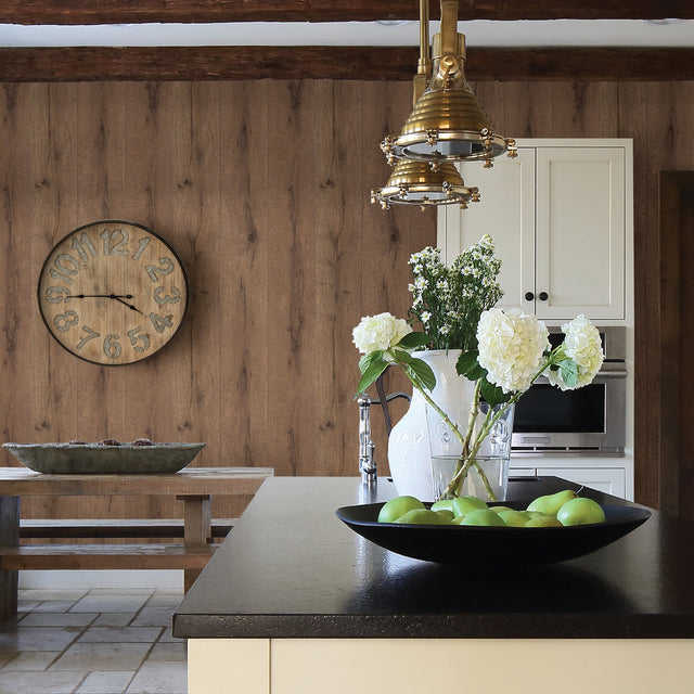 Appalacian Brown Wood Planks Wallpaper with Textured Rustic Wood Plank Motif - Advantage 4015-514445