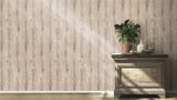 Appalacian Taupe Wood Planks Wallpaper with Textured Wood Panel Motif - Advantage 4015-514483