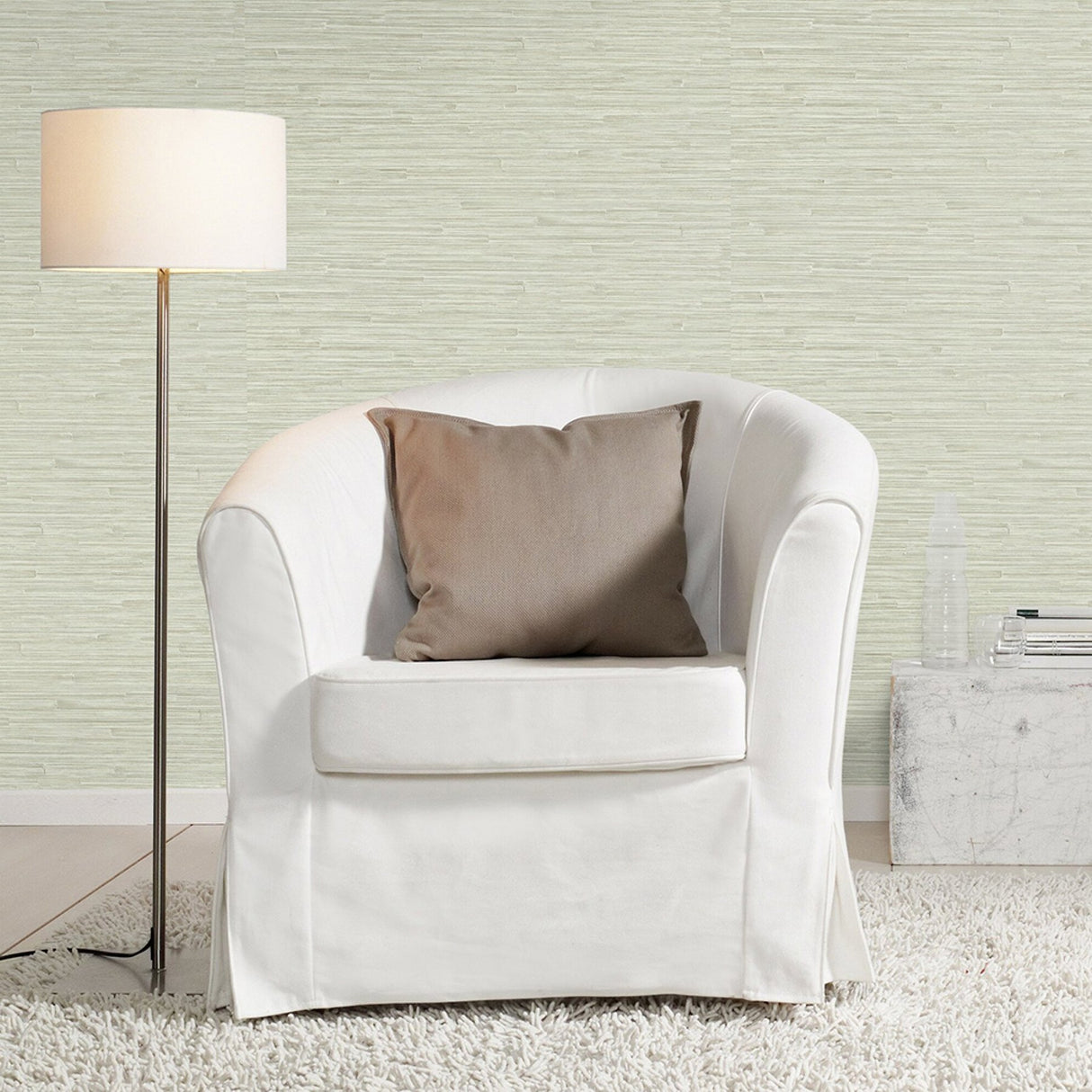 Hutton Mint Tile Wallpaper with Industrial Striped Graphic Texture - Advantage 4015-550559