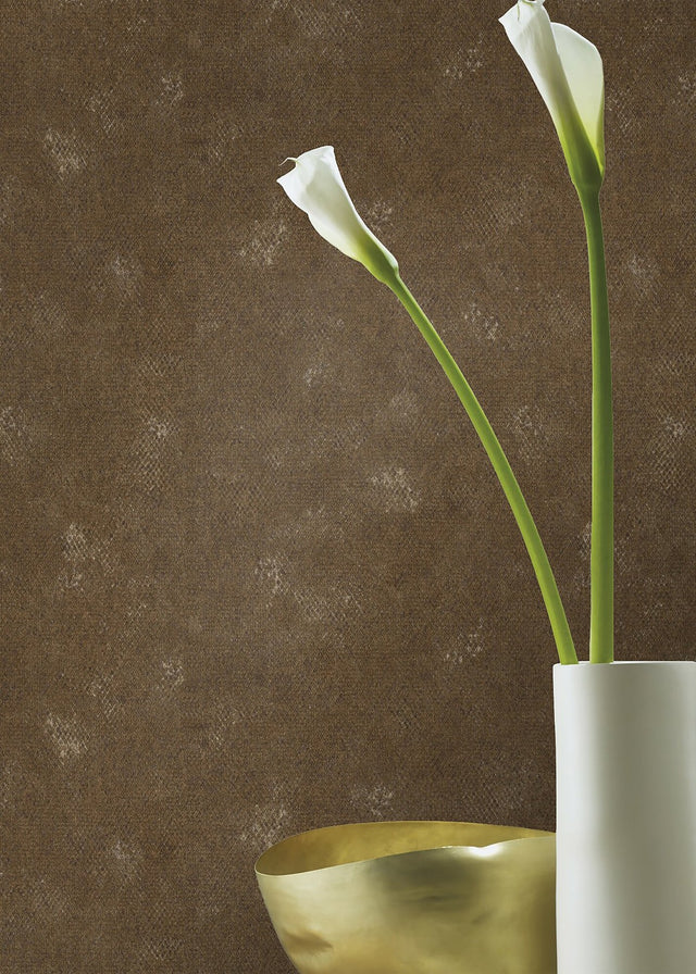Roderick Copper Faux Snakeskin Textured Wallpaper - Advantage 4015-550689