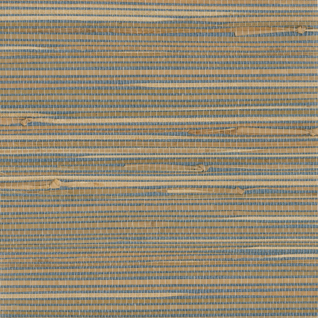 Jissai Mariner Blue Grasscloth Wallpaper with Modern Textured Weave - Brewster 4018-0002