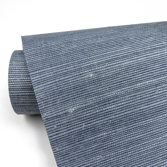 Lamphu Blue Sisal Grasscloth Textured Wallpaper with Traditional Texture Pattern - Advantage 4018-0003