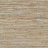 Jeong Soft Teal Beige Grasscloth Wallpaper with Organic Textures in Traditional Style - Advantage 4018-0007