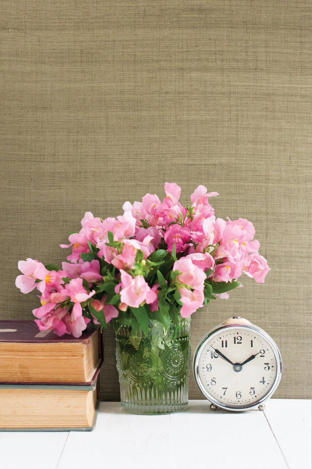 Ruslan Taupe Sisal Grasscloth Wallpaper with Traditional Textured Weave - Advantage 4018-0019