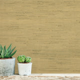 Shan Light Green Grasscloth Wallpaper with Textured Grasscloth Pattern, Traditional Style - Advantage 4018-0021
