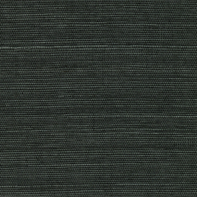 Kowloon Charcoal Sisal Grasscloth Wallpaper with Organic Texture - Advantage 4018-0033