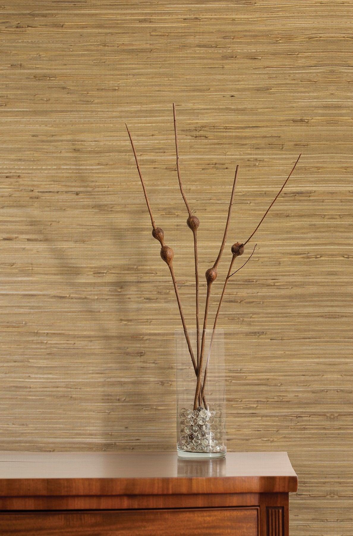 Daria Beige Grasscloth Wallpaper with Natural Textured Weave - Advantage 4018-0036