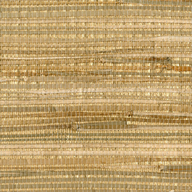 Zoho Neutral Foil Grasscloth Wallpaper with Modern Textured Pattern - Advantage 4018-0055