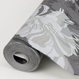 Selene Silver Mucha Floral Wallpaper with Glam Foil on Non Woven Flowers - A-Street Prints 4019-86401