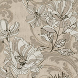 Selene Gold Mucha Floral Wallpaper with Metallic Raised-Ink Botanical Motif - A-Street Prints 4019-86402